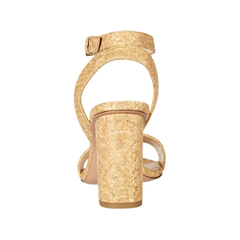 Zia Gold Crocodile Embossed Cork Pelle Moda Sandals