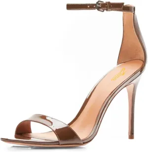 Zszszsu Womens Open Toe Heeled Sandals Stiletto High Heels Ankle Buckle Strap Elegant Summer Shoes for Prom Party Dancing Wedding Dress Size 4-16 US